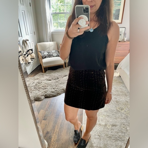 Vintage Express Velvet Mini Skirt - Picture 1 of 12